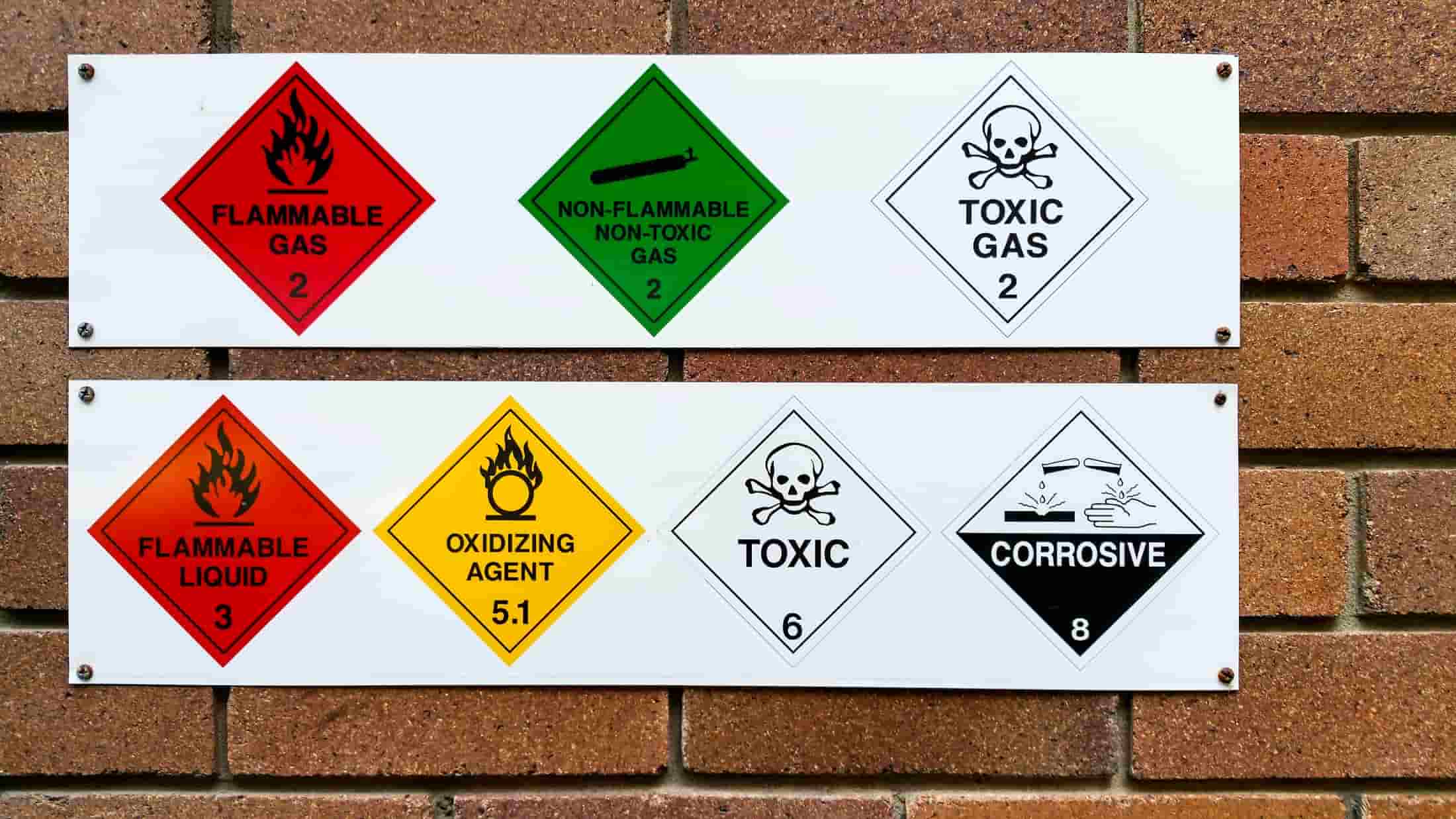The 9 classes of dangerous goods